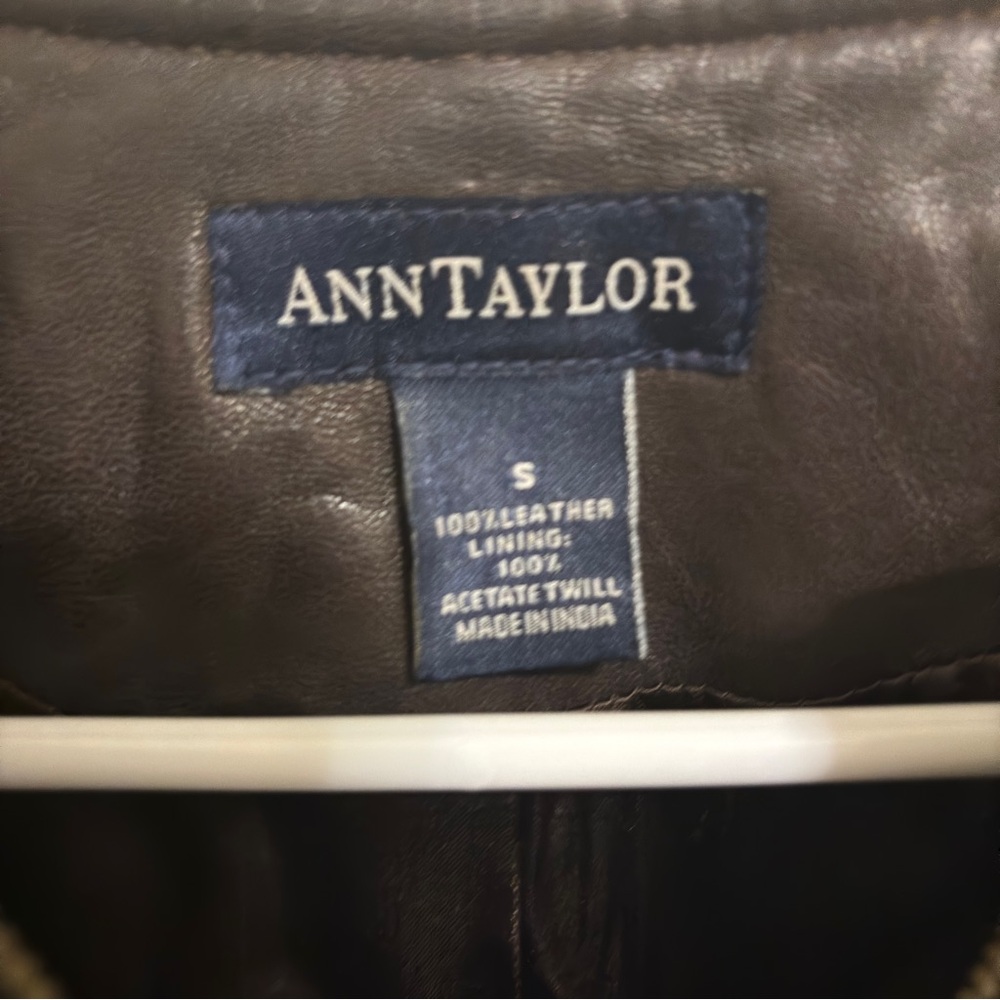 Ann Taylor Espresso Leather Jacket - Picture 2 of 9
